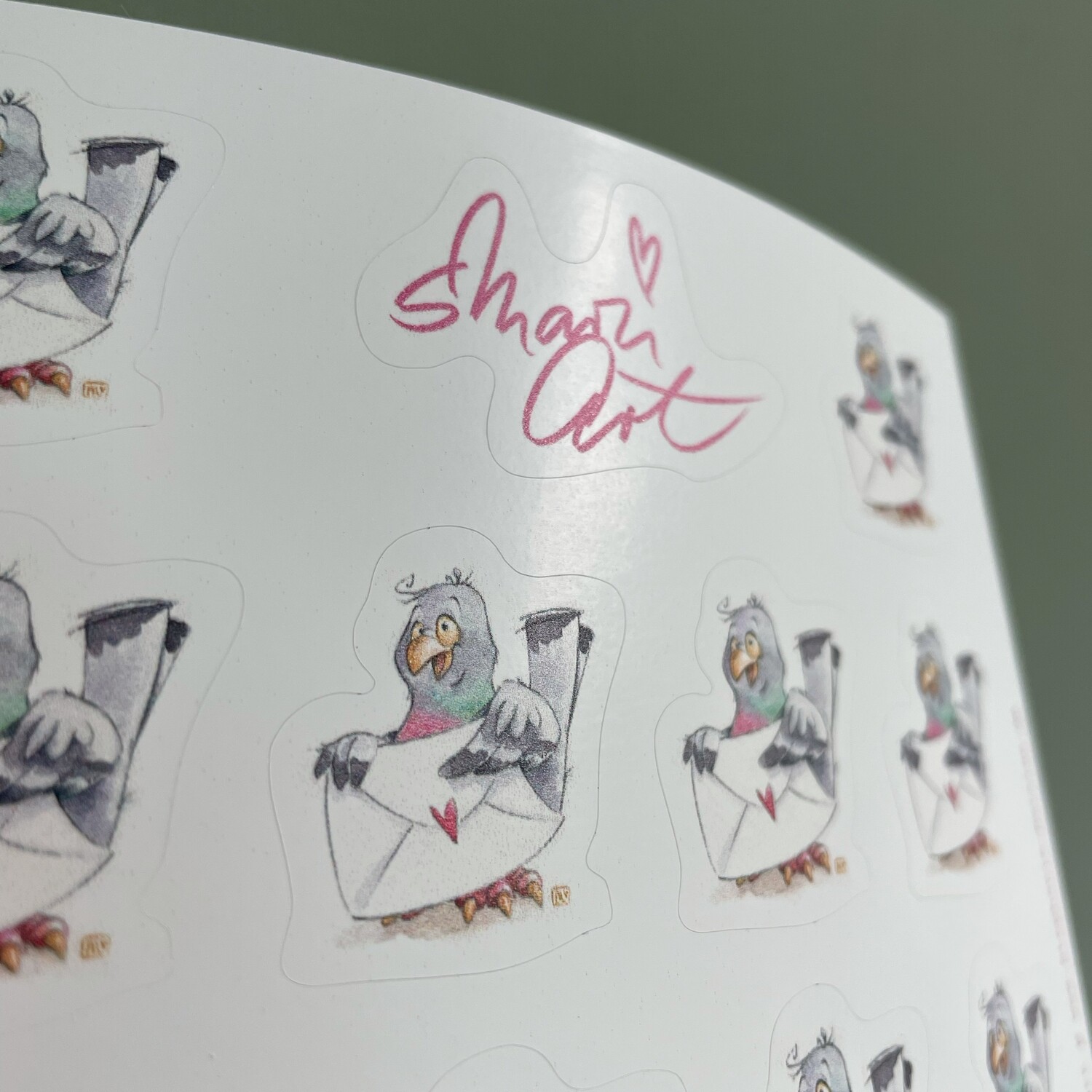 Stickerbogen Brieftäubchen - 16 Aufkleber-Set