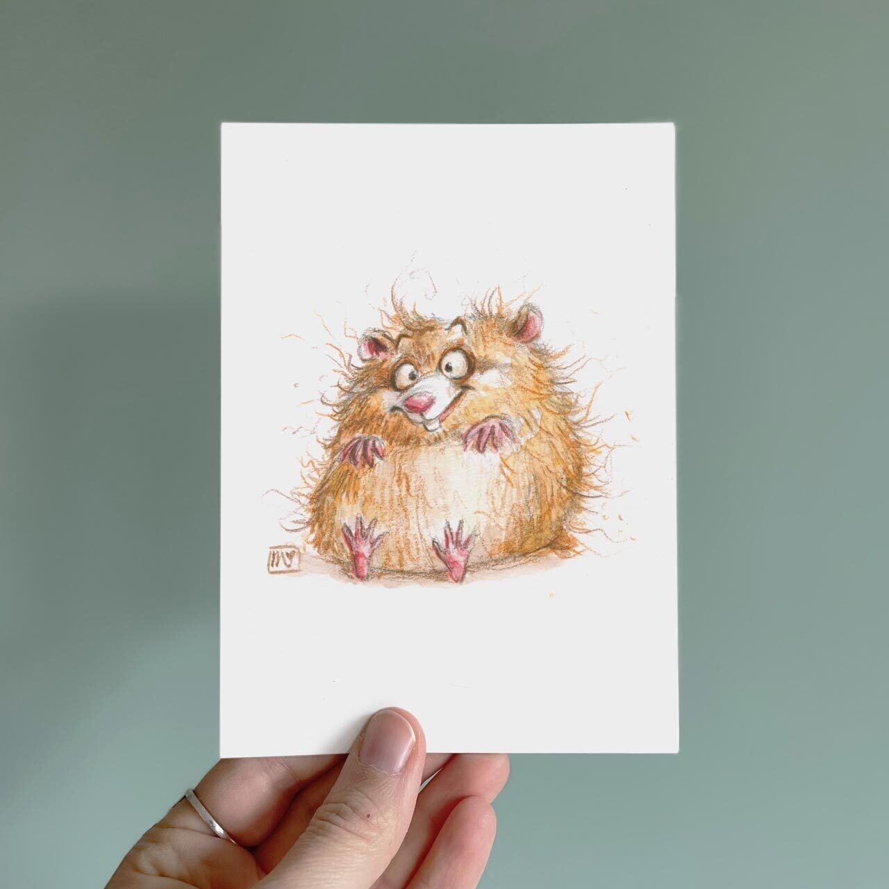 Postkarte Crazy Hamster - Kunstdruck