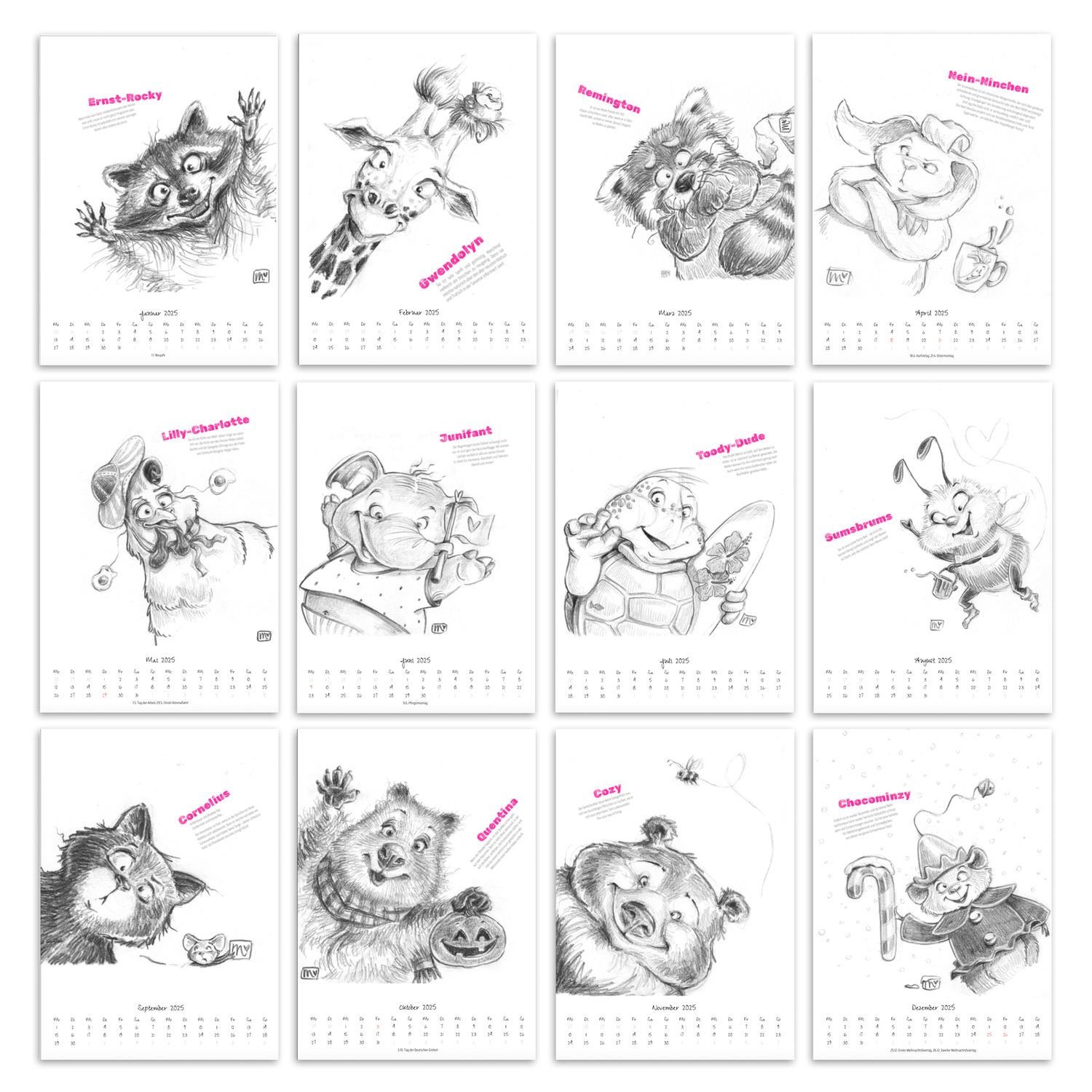 Photobombs Wandkalender 2025 - DIN A4