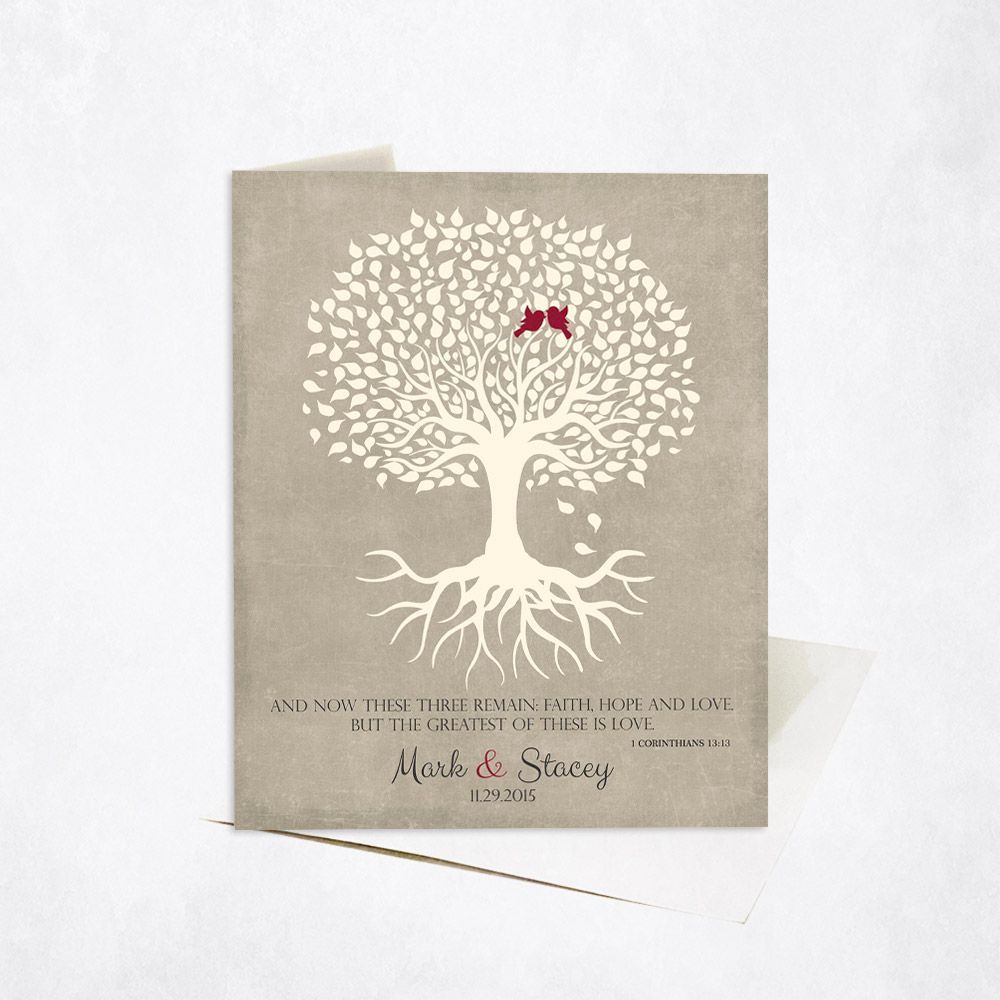 #1 Best Seller - Tree with Roots 1st Anniversary Card Gift for Couple C-1123