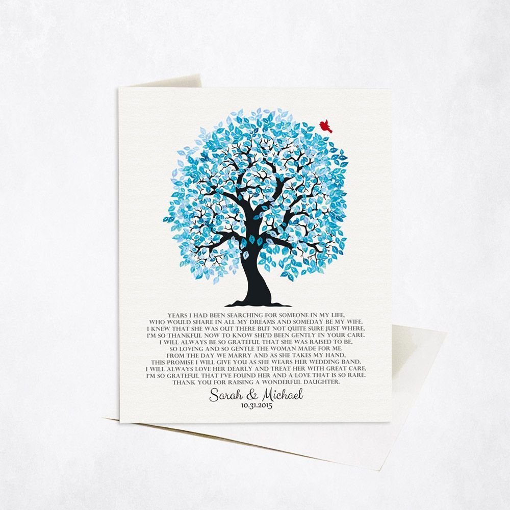 Artful Tree Wedding Card Gift for Mother Of The Bride C-1267
