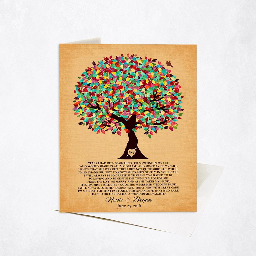 Colorful Summer Tree Wedding Card Gift for Mother Of The Bride C-1204