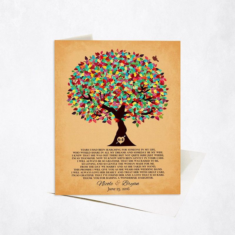 Colorful Summer Tree Wedding Card Gift for Mother Of The Bride C-1204