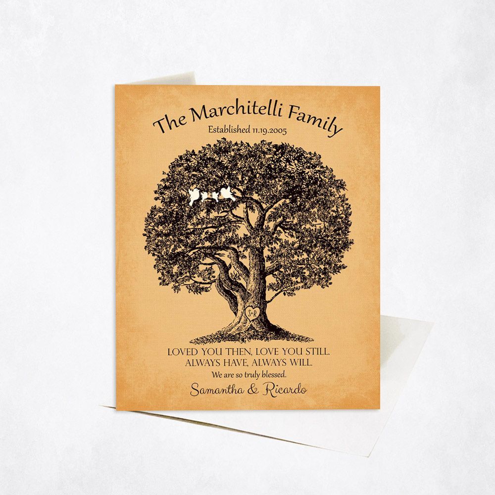 #1 Best Seller - Old Oak Tree 10th Anniversary Card Gift for Couple C-1159