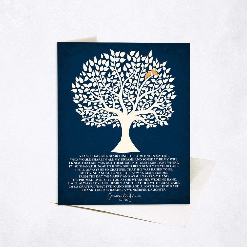 Tree Silhouette Wedding Card Gift for Mother Of The Bride C-1119