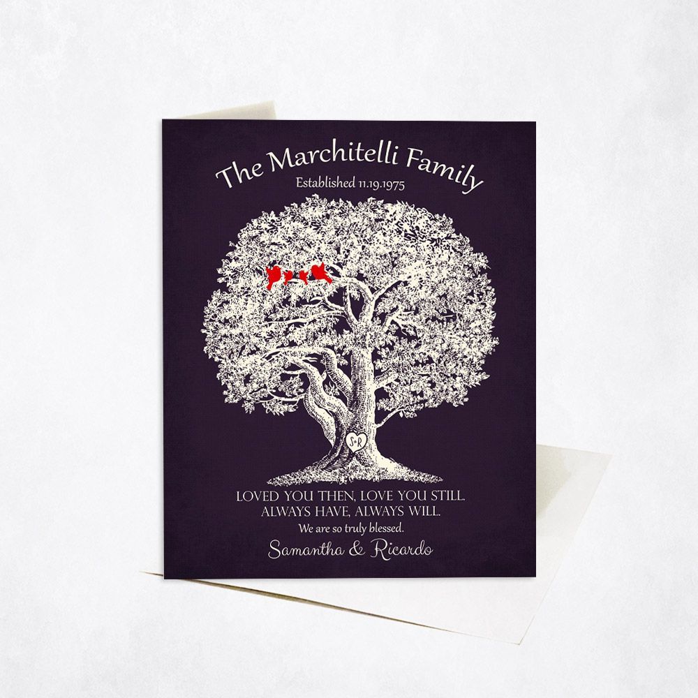 Old Oak Tree 10th Anniversary Card Gift for Couple C-1160