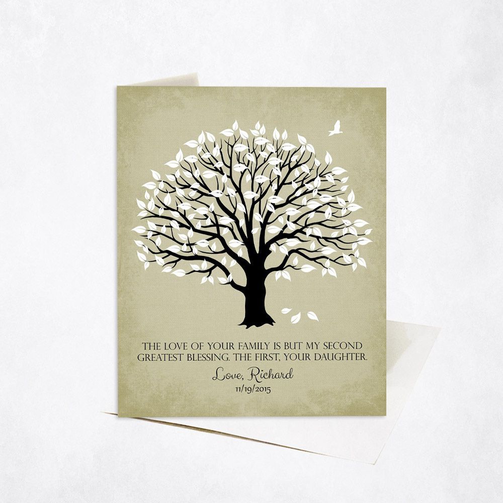 Magnolia Tree on Sage Wedding Card Gift for Mother Of The Bride C-1153