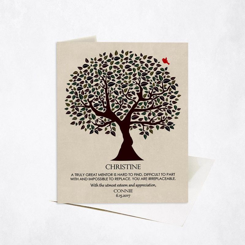 #1 Best Seller - Dark Olive Tree Leadership Appreciation Card Gift for Mentor C-1202