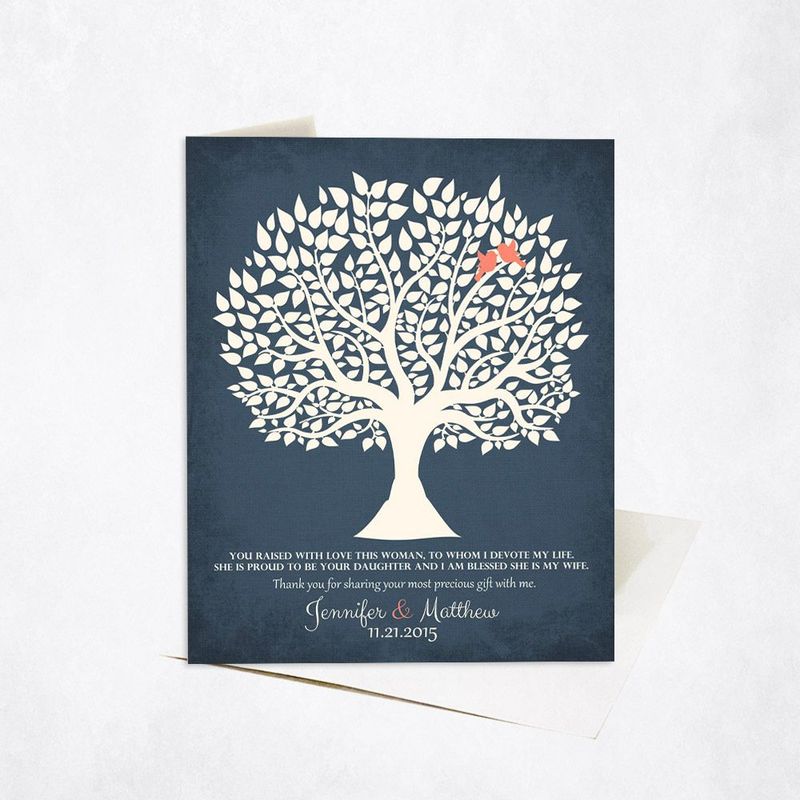 #1 Best Seller - Tree Silhouette Wedding Card Gift for Mother Of The Bride C-1117
