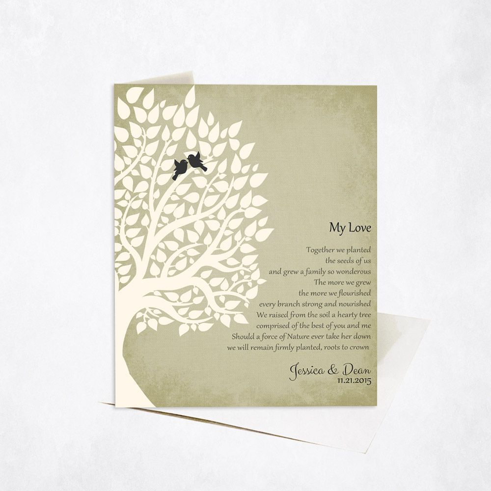 Half Tree Silhouette Anniversary Card Gift for Couple C-1134