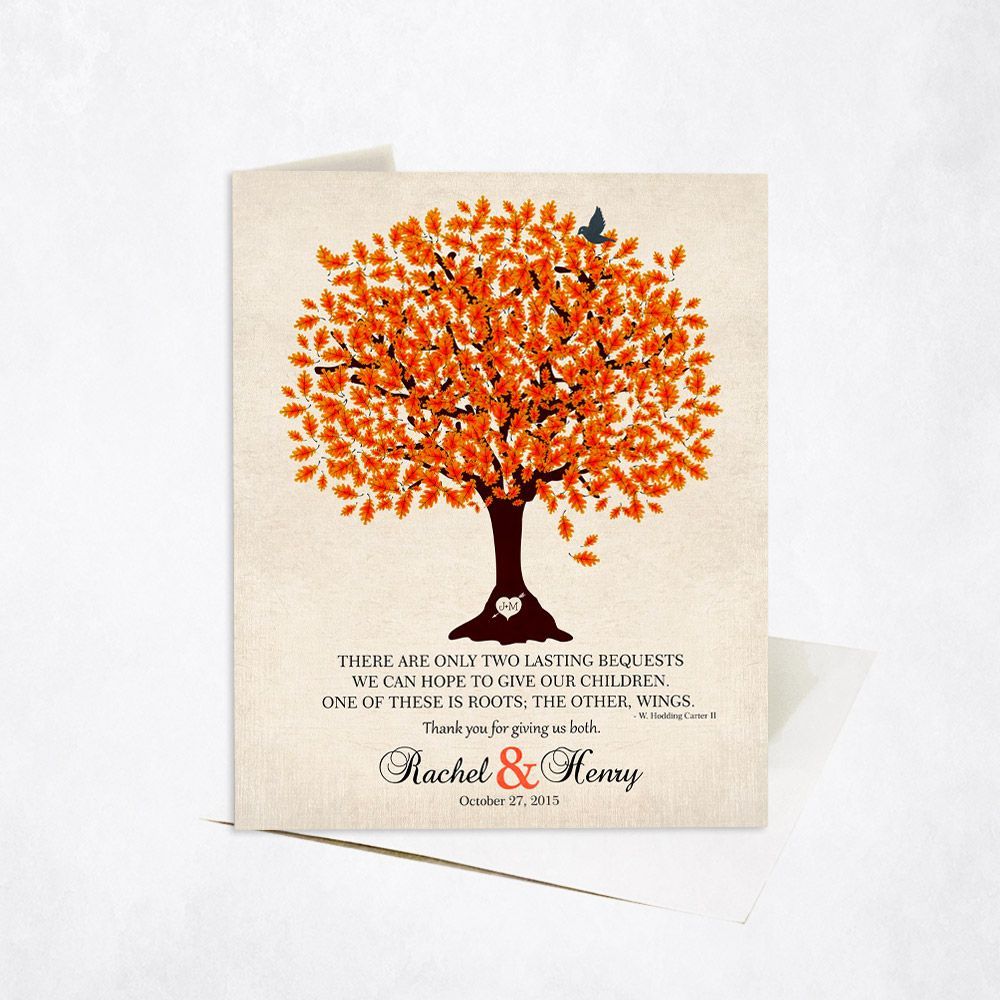Oak Tree Wedding Card Gift for Parents C-1101
