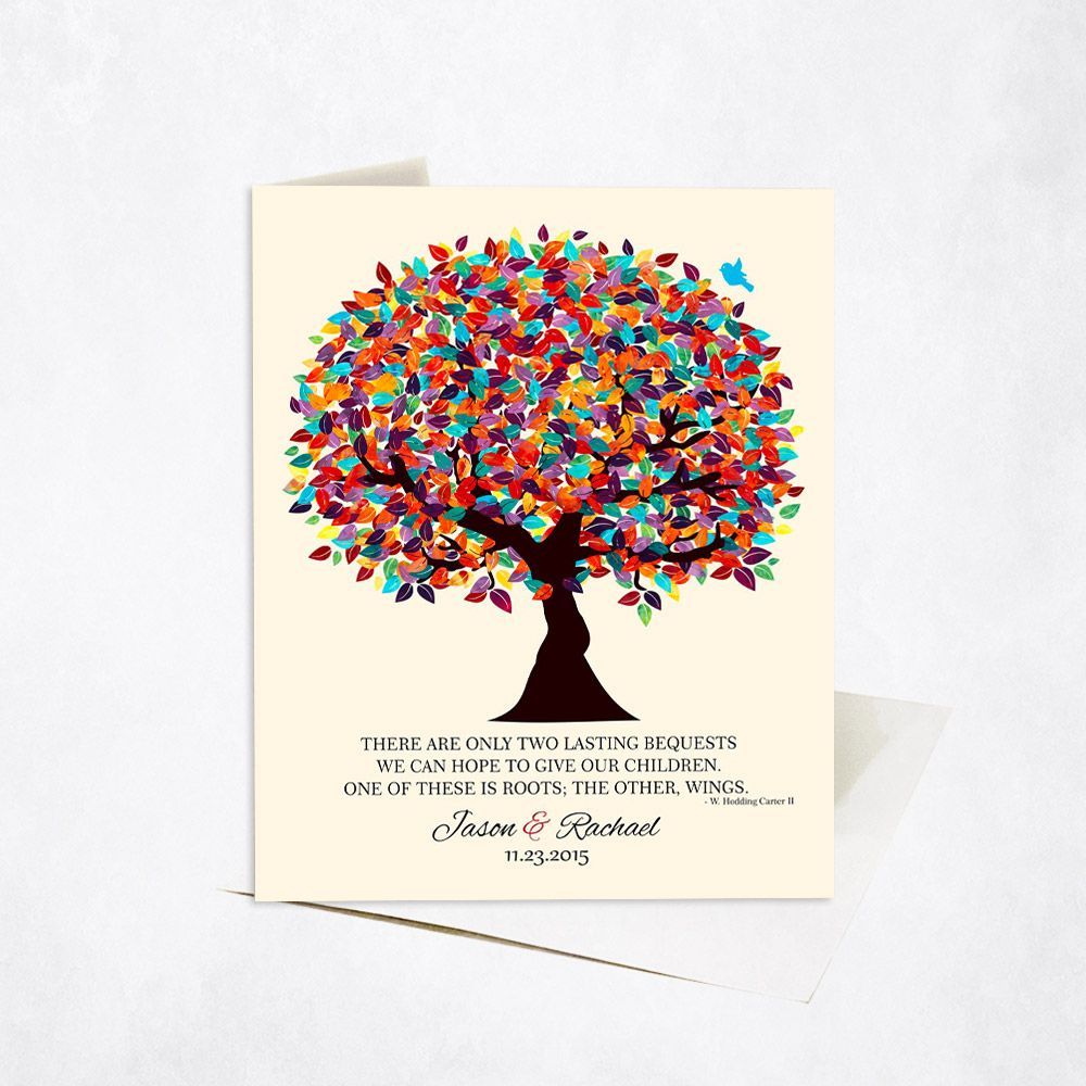 Spring Tree Thank You Wedding Card Gift for Parents C-1168