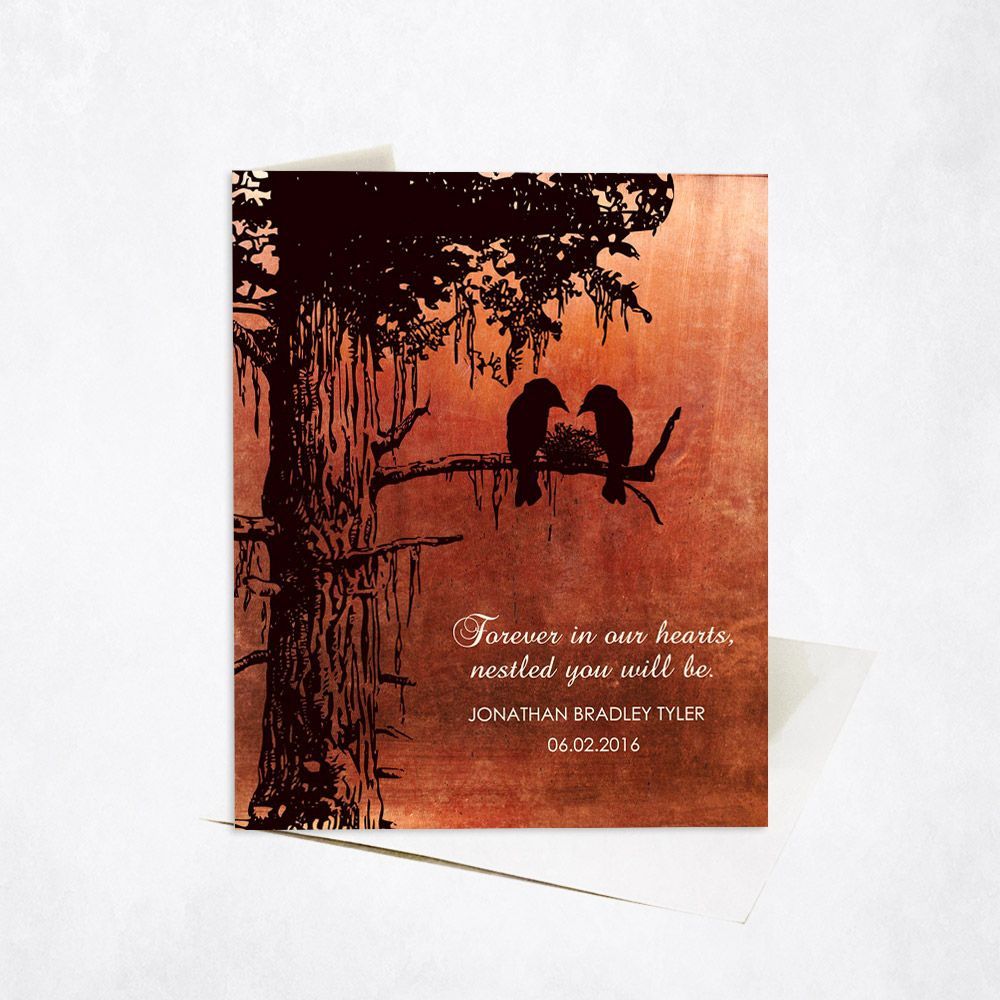 #1 Best Seller - Copper Dark Sequoia Tree Memorial Card Gift for Bereaved Parents C-1354