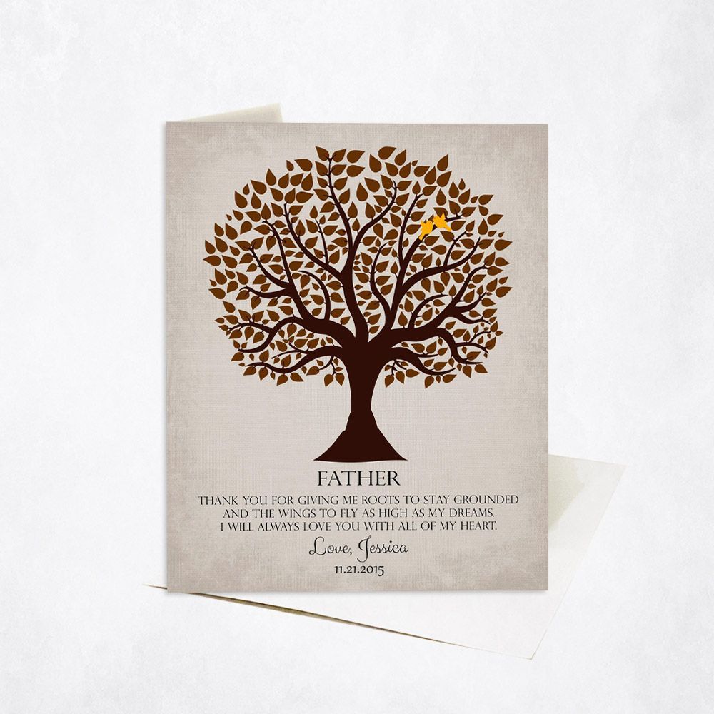 Tree Silhouette Wedding Card Gift for Father C-1144