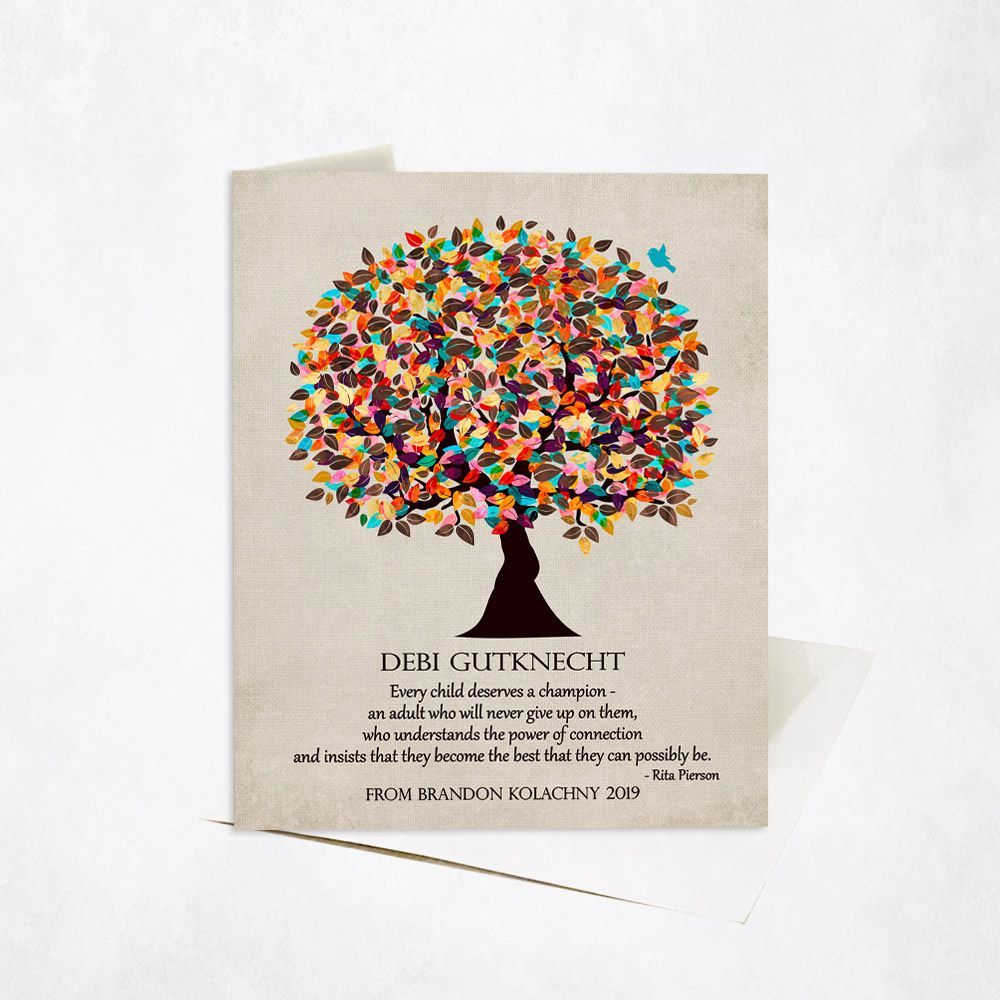 #1 Best Seller - Late Spring Tree Teacher Appreciation Card Gift for Educator C-1321