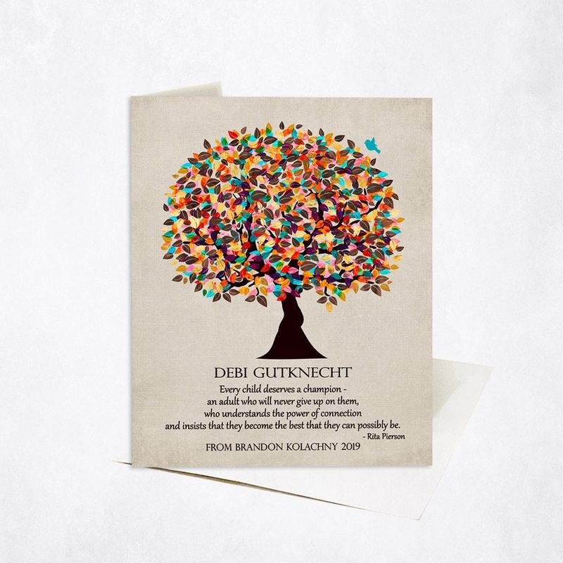 #1 Best Seller - Late Spring Tree Teacher Appreciation Card Gift for Educator C-1321