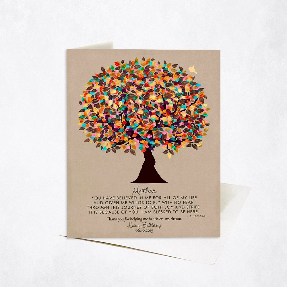 Late Spring Tree Family Stationery Card For Mother C-1311