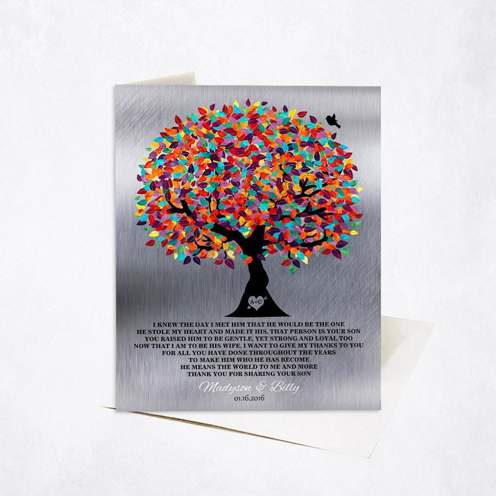 Tin Colorful Spring Tree Wedding Card Gift for Mother Of The Groom C-1209