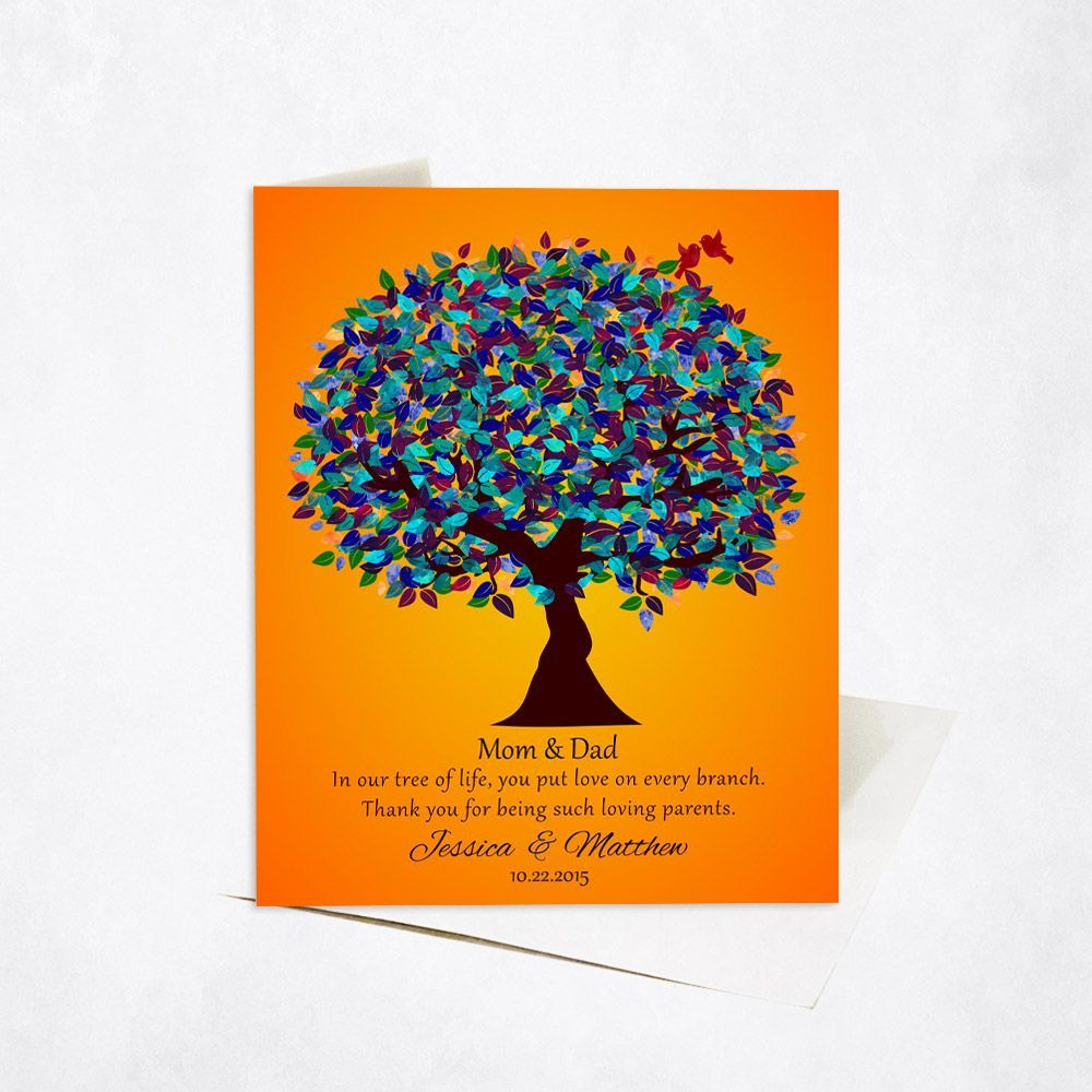 Peacock Tree Family Appreciation Card Gift for Parents C-1186