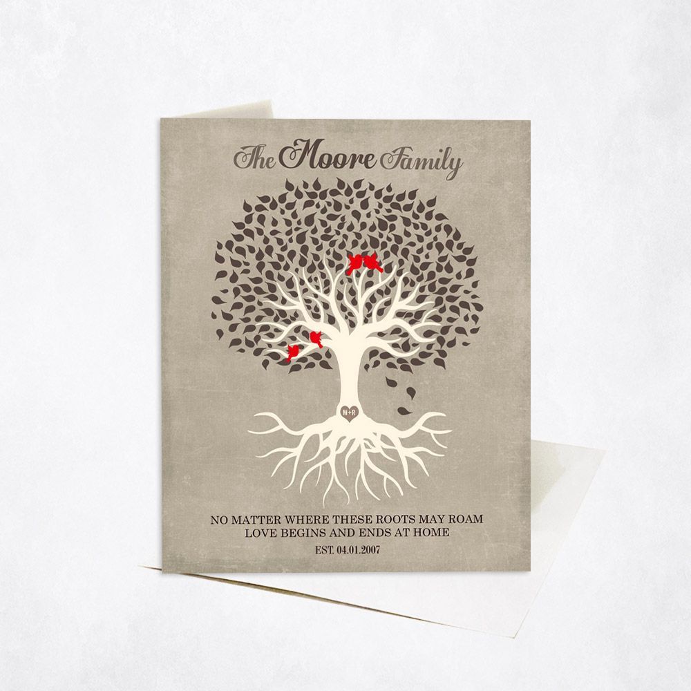 Tree with Roots Anniversary Card Gift for Couple C-1341