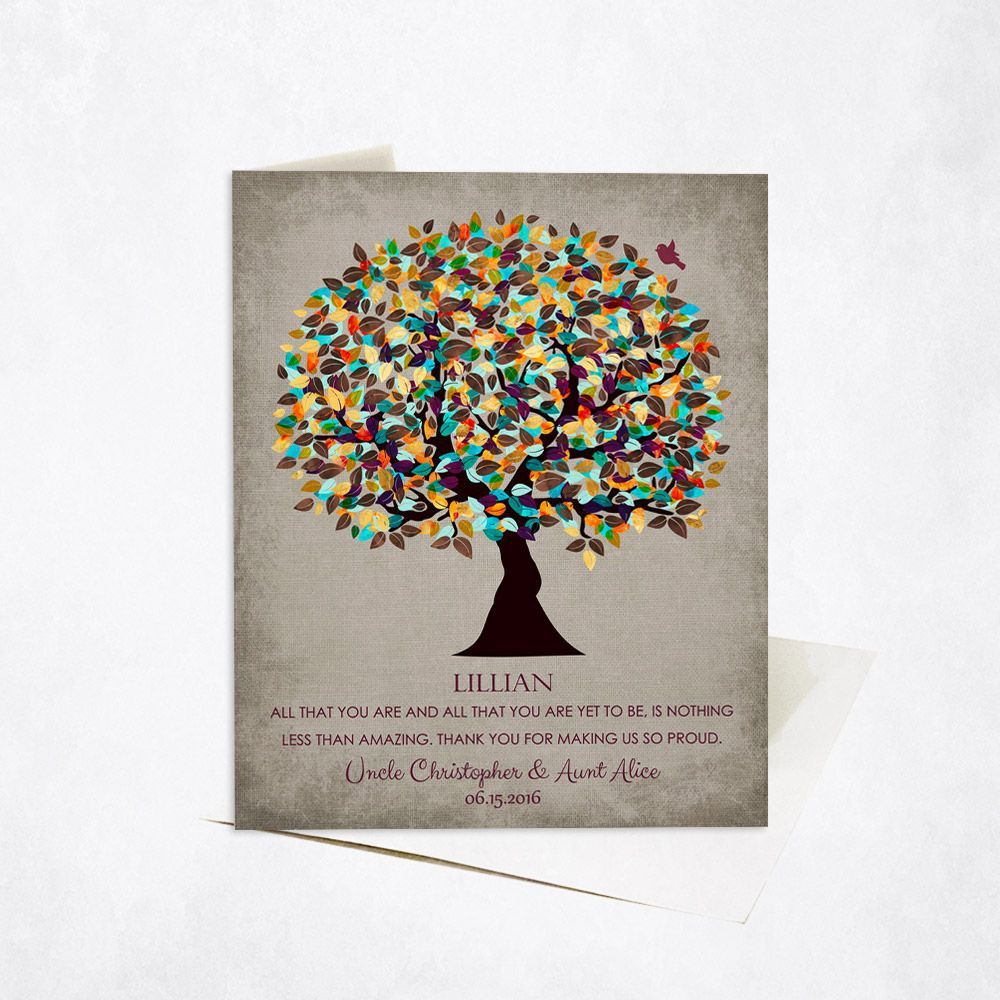 Autumn Tree Graduation Card Gift for Niece C-1325