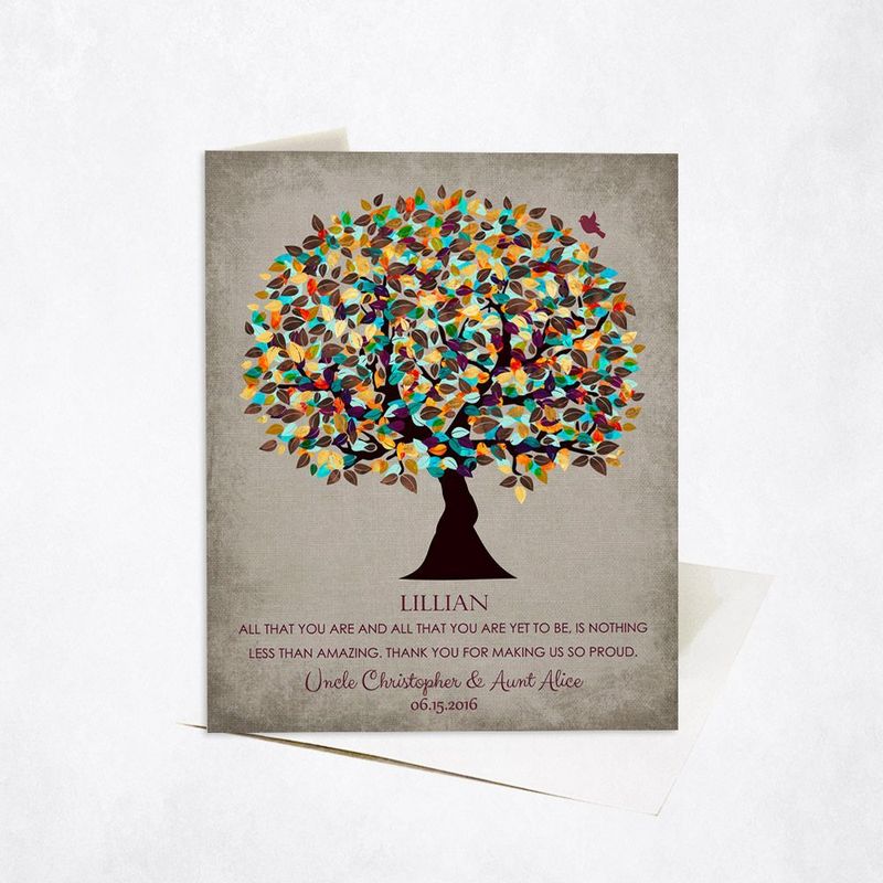 Autumn Tree Graduation Card Gift for Niece C-1325