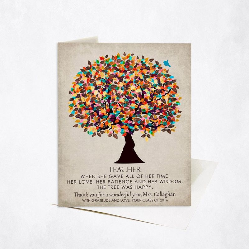 #1 Best Seller - Late Spring Tree Teacher Appreciation Card Gift for Educator C-1317