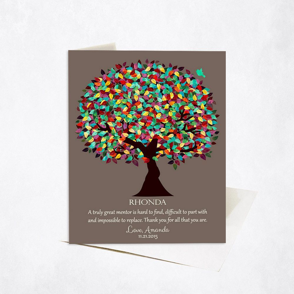 #1 Best Seller - Colorful Spring Tree Leadership Appreciation Card Gift for Mentor C-1201