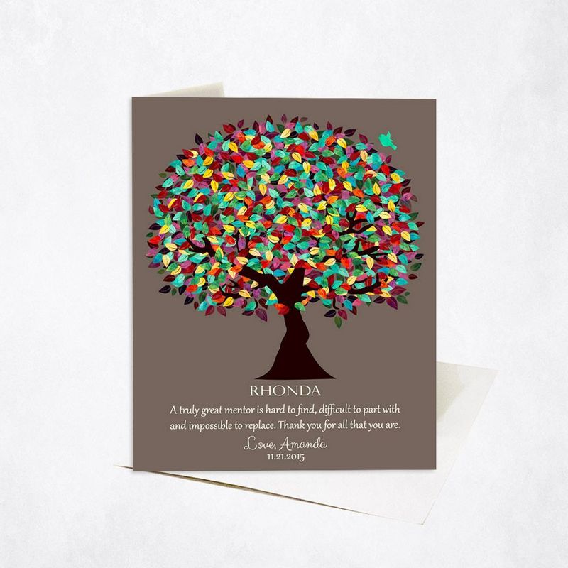 #1 Best Seller - Colorful Spring Tree Leadership Appreciation Card Gift for Mentor C-1201