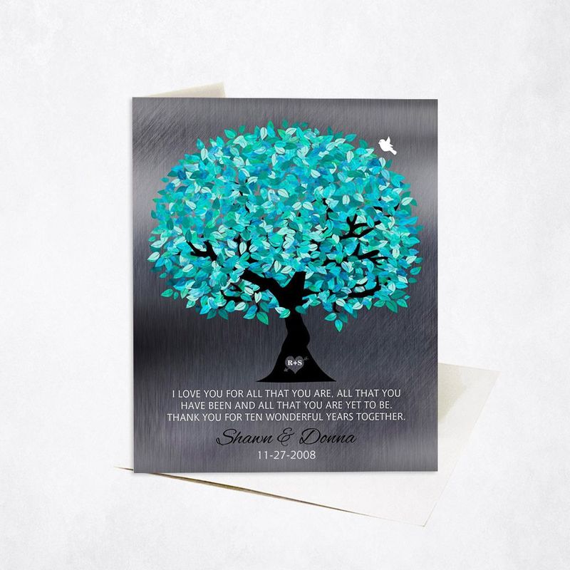 #1 Best Seller - Tin Canopy Tree 10th Anniversary Card Gift for Couple C-1265