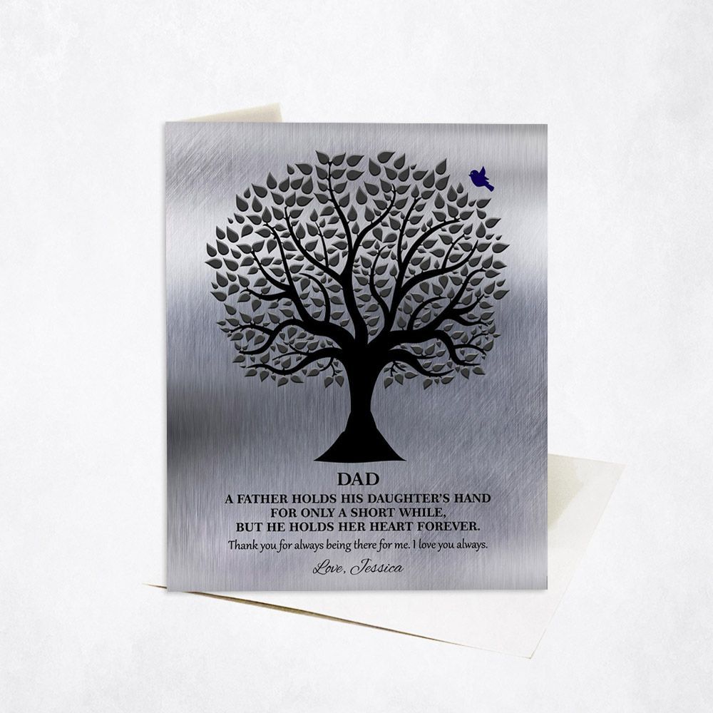 Tin Tree Silhouette Wedding Card Gift for Father C-1351