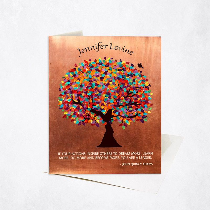 #1 Best Seller - Copper Colorful Spring Tree Leadership Appreciation Card Gift for Mentor C-1429