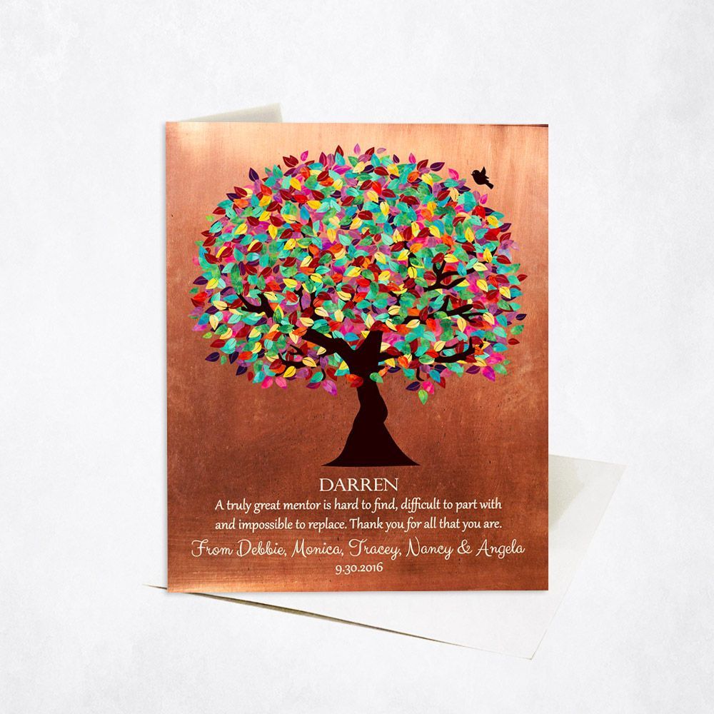 #1 Best Seller - Copper Colorful Spring Tree Leadership Appreciation Card Gift for Mentor C-1408