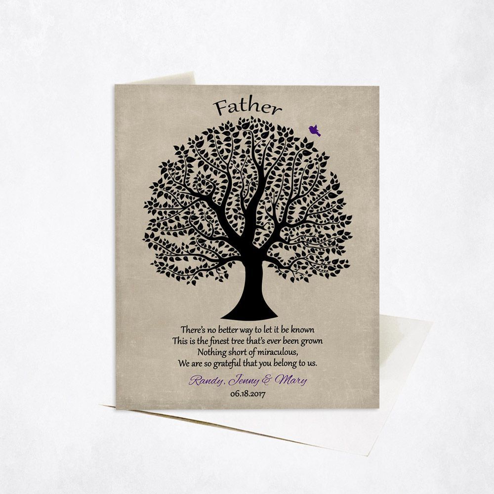 Silhouette Decorative Tree Family Stationery Card For Dad C-1463
