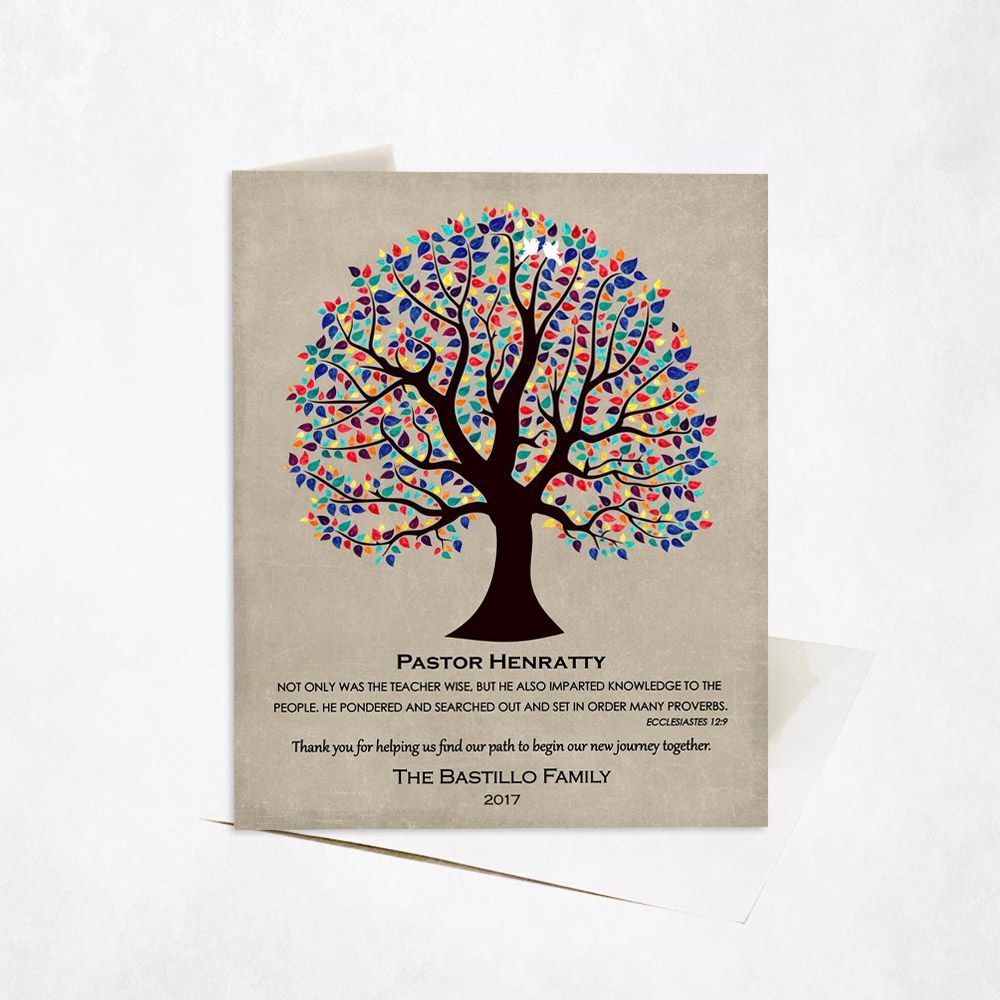 Curly Tree Wedding Card Gift for Pastor C-1457