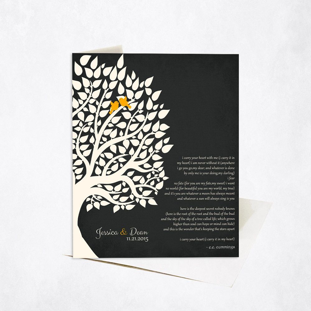 #1 Best Seller - Half Tree Silhouette Anniversary Card Gift for Couple C-1133