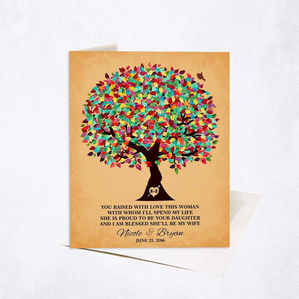 Colorful Summer Tree Wedding Card Gift for Mother Of The Bride C-1206