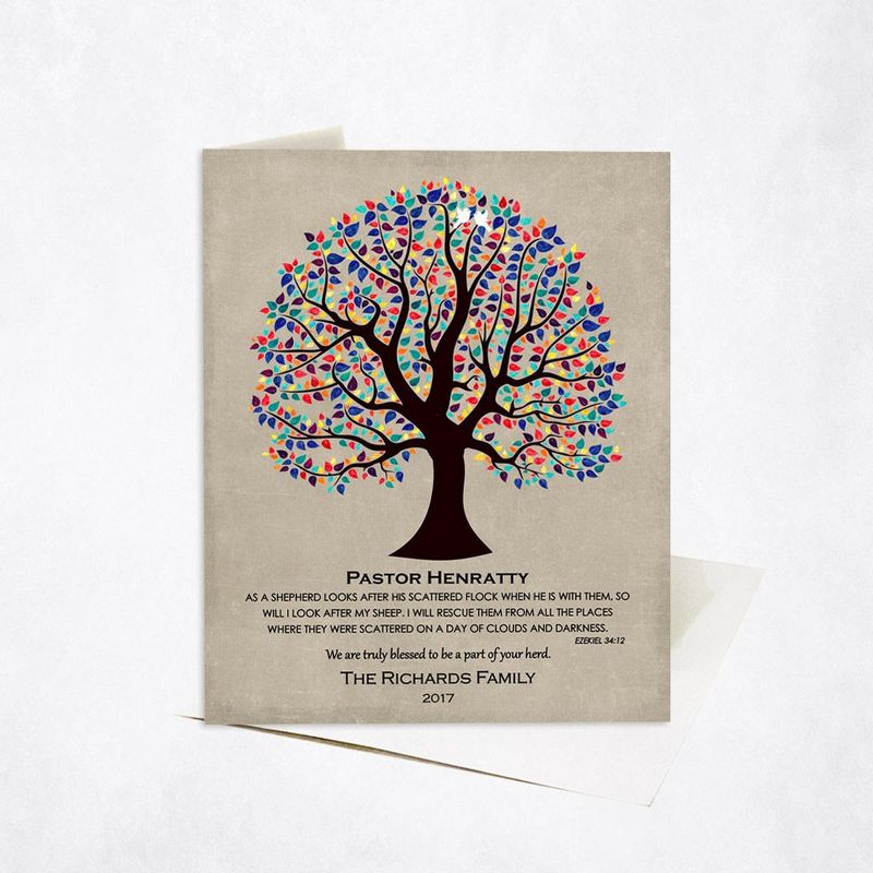 #1 Best Seller - Curly Tree Clergy Appreciation Card Gift for Pastor C-1464
