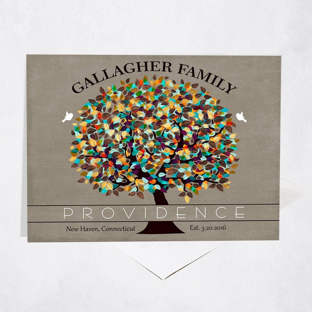 Autumn Tree Anniversary Card Gift for Couple C-1342