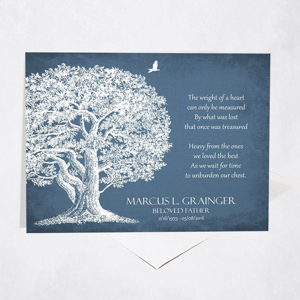 #1 Best Seller - White Oak Tree Memorial Card Gift for Bereaved Family C-1329