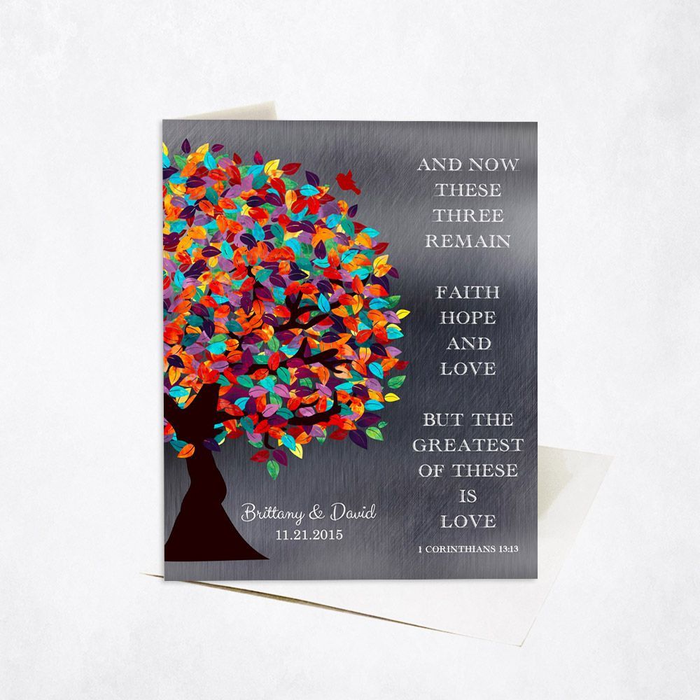Tin Half Spring Tree 10th Anniversary Card Gift for Couple C-1292
