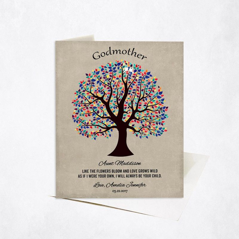 Curly Tree Faith Milestone Card Gift for Godmother C-1460
