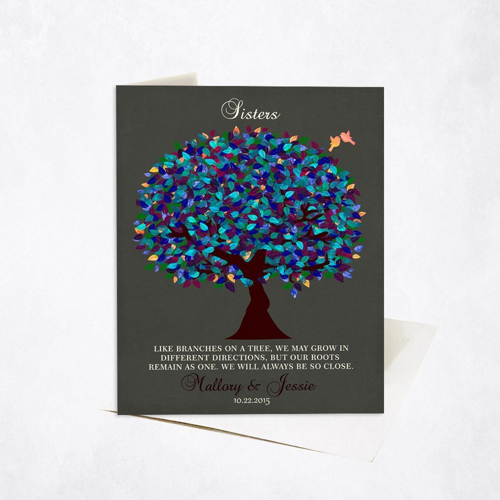 Peacock Tree Wedding Card Gift for Sister C-1192