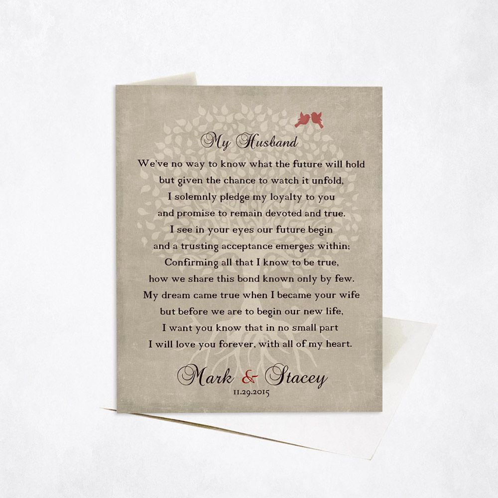 #1 Best Seller - Love Poem for Husband Wedding Card Gift for Groom C-1137