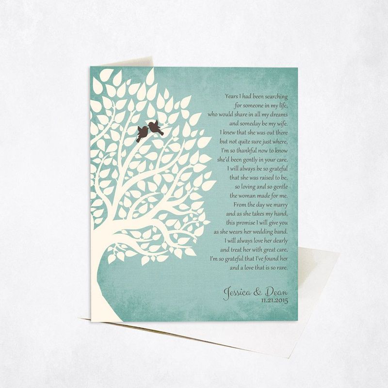 Half Tree Wedding Card Gift for Mother Of The Bride C-1130