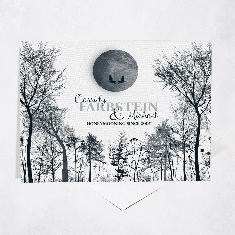 Full Moon Tree Forest Anniversary Card Gift for Couple C-1149