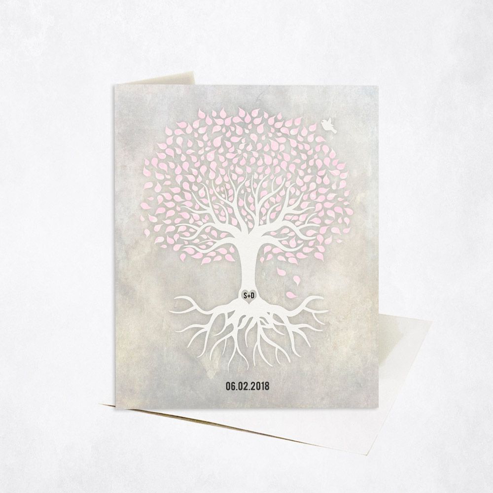 White Canopy Tree Anniversary Card Gift for Couple C-1540