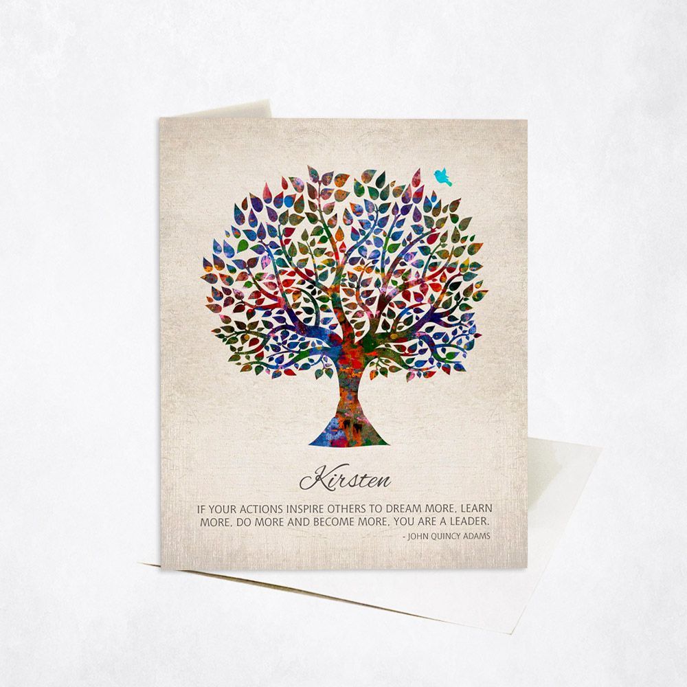 #1 Best Seller - Watercolor Tree Leadership Appreciation Card Gift for Women C-1473