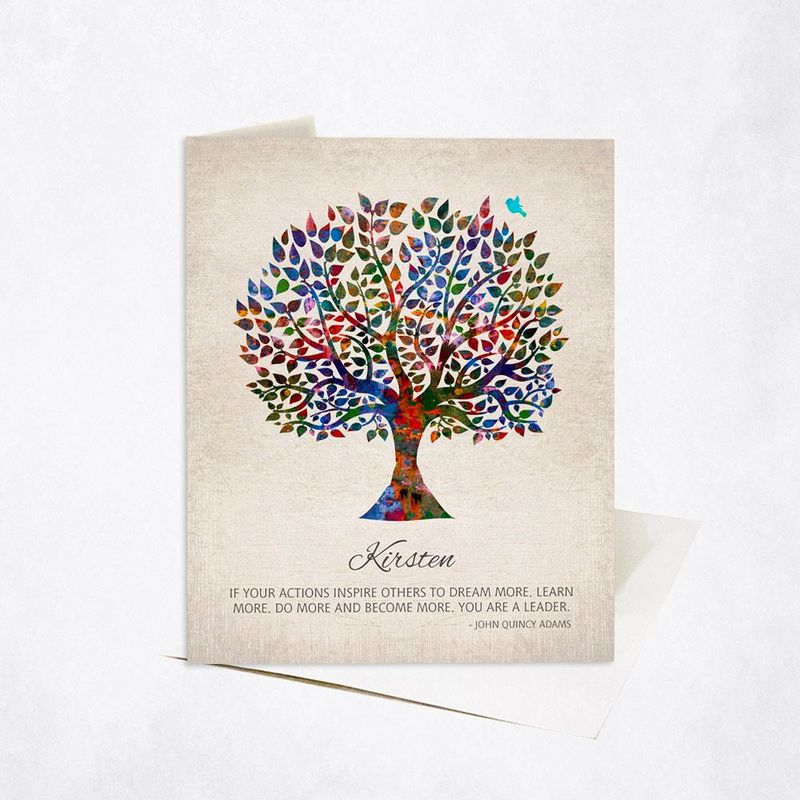 #1 Best Seller - Watercolor Tree Leadership Appreciation Card Gift for Women C-1473