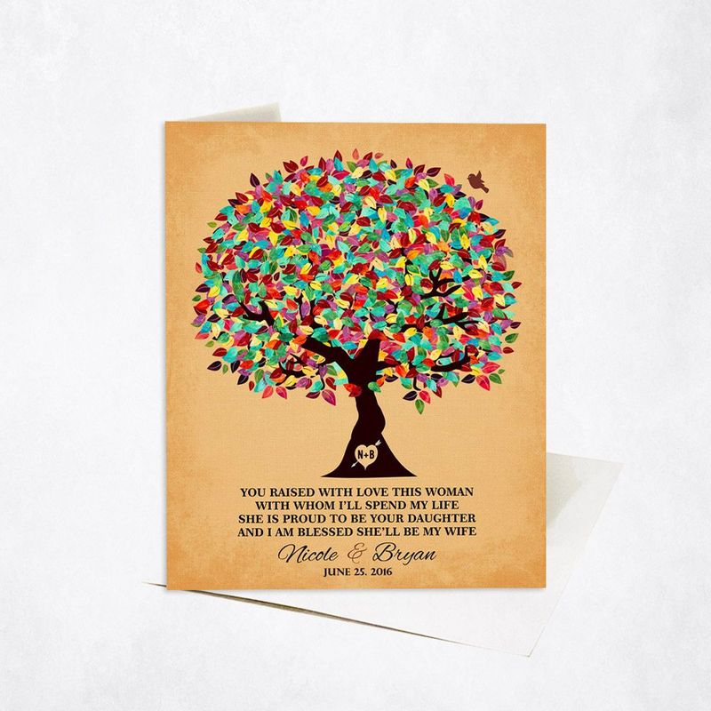 Colorful Summer Tree Wedding Card Gift for Mother Of The Bride C-1206